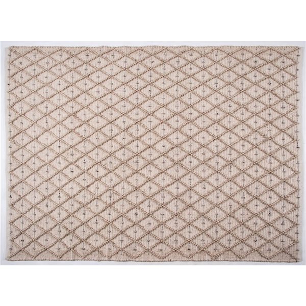 Tapis Charm intérieur/extérieur 8 x 10 pi polyester texturé écru par Corriveau Meubles De Jardin