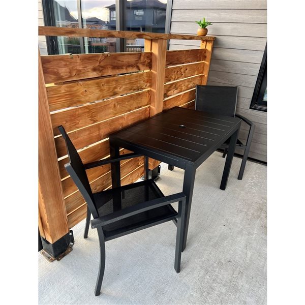 Corriveau Outdoor Furniture Ristorante 38 x 27-in Black Aluminum Outdoor Patio Table