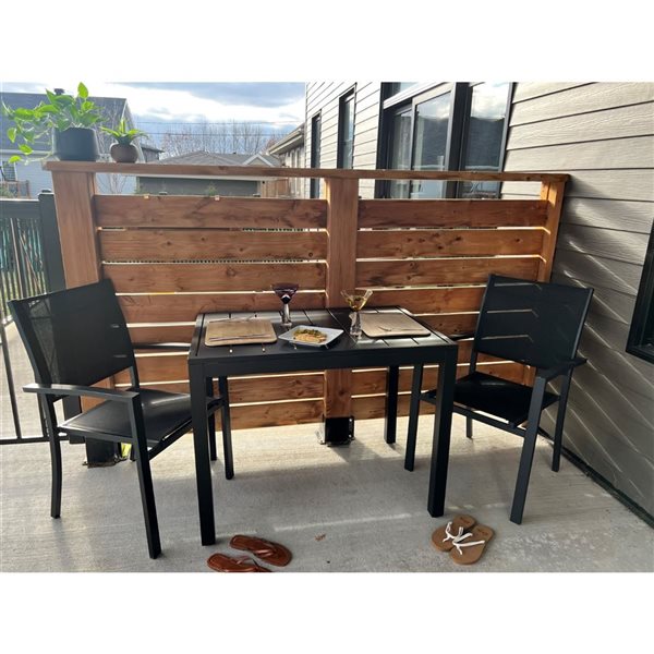 Corriveau Outdoor Furniture Ristorante 38 x 27-in Black Aluminum Outdoor Patio Table