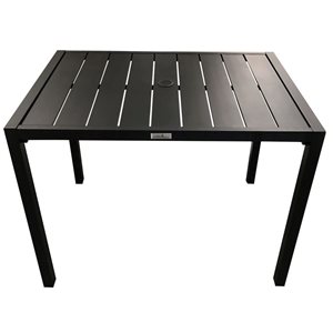 Corriveau Outdoor Furniture Ristorante 38 x 27-in Black Aluminum Outdoor Patio Table