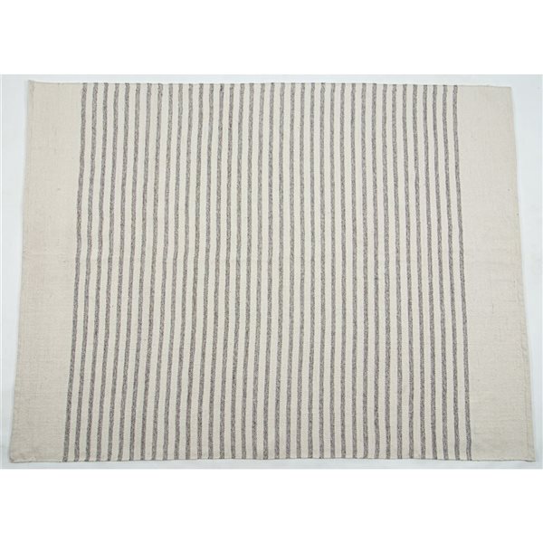 Tapis polyester Element intérieur/extérieur 9 x 12 pi à rayures grises par Corriveau Meubles De Jardin