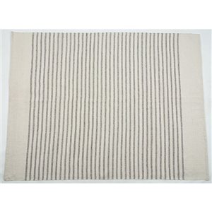 Tapis polyester Element intérieur/extérieur 9 x 12 pi à rayures grises par Corriveau Meubles De Jardin