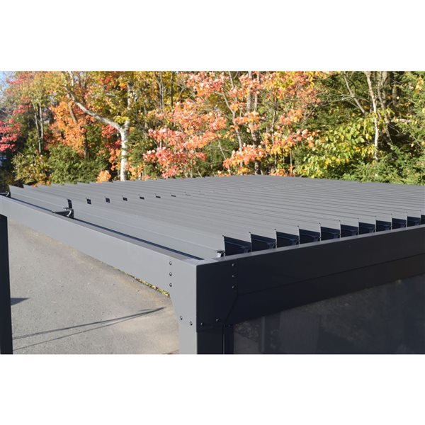 Pergola louvre Casilda 10 x 13 pi aluminium gris par Corriveau Meubles De Jardin