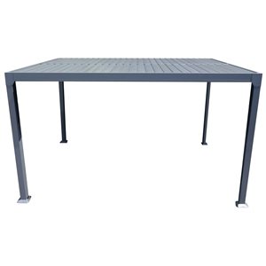 Corriveau Outdoor Furniture Casilda 10 x 13-ft Grey Aluminum Louver Pergola