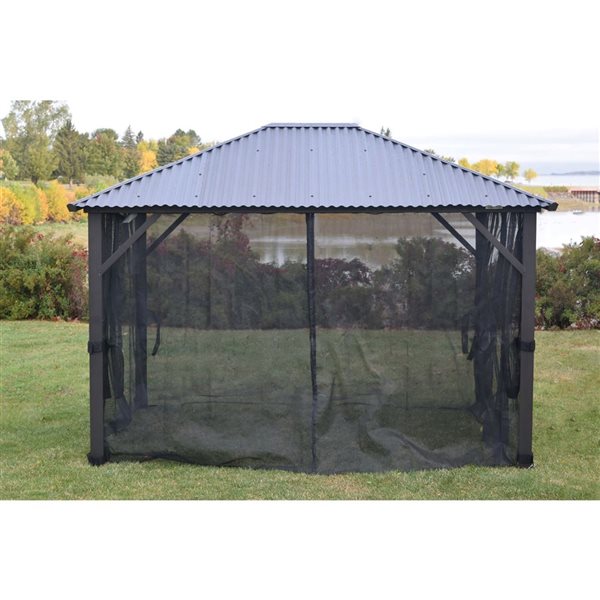 Corriveau Outdoor Furniture 12 x 16-ft Black Gazebo Mosquito Net Kit