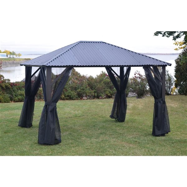 Corriveau Outdoor Furniture 12 x 16-ft Black Gazebo Mosquito Net Kit