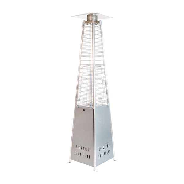 Paramount 72-in H 41,000 BTUs Liquid Propane Floorstanding Flame Patio Heater - Grey and Silver