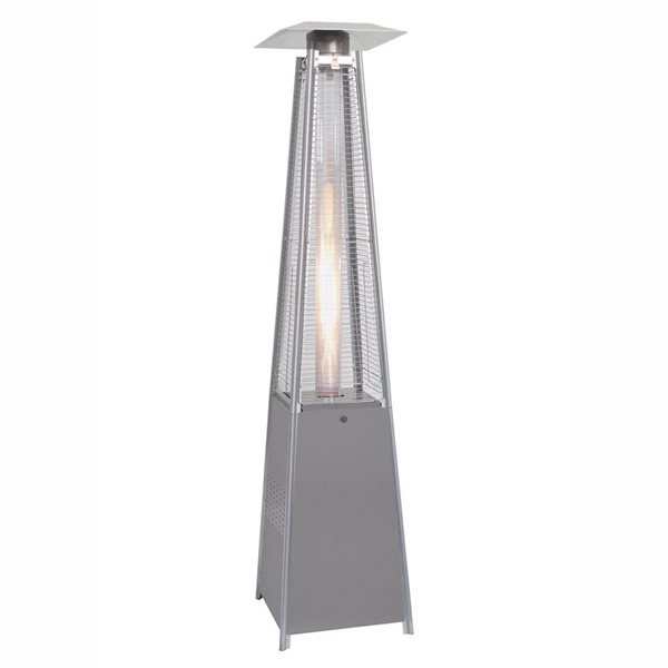 Paramount 72-in H 41,000 BTUs Liquid Propane Floorstanding Flame Patio Heater - Grey and Silver