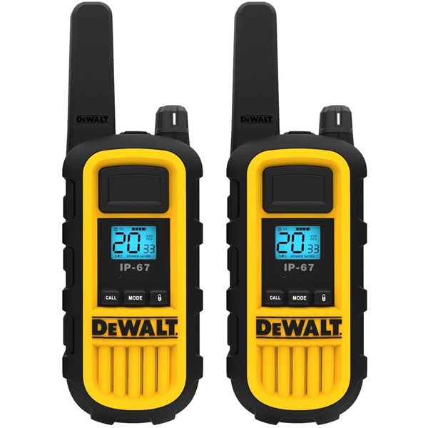 DEWALT 1DXFRS800-SV1 Heavy Duty GMRS Walkie Talkie with Surveillance Headset - 2/Pack