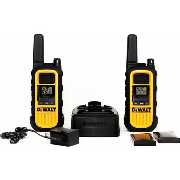 Radio bidirectionnelle GMRS robuste DEWALT 1DXFRS800-SV1 avec casque de surveillance - 2/paquet