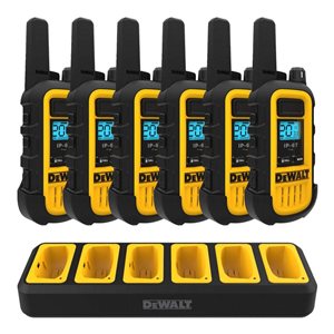 DEWALT DXFRS800 Heavy Duty Radios with 6-Port Walkie Talkie Charger