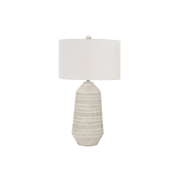 Monarch Specialties 33-in Cream Fabric Shade and Ceramic Table Lamp