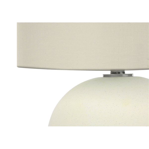 Monarch Specialties 18-in Cream Ceramic and Ivory Fabric Shade Contemporary Table Lamp