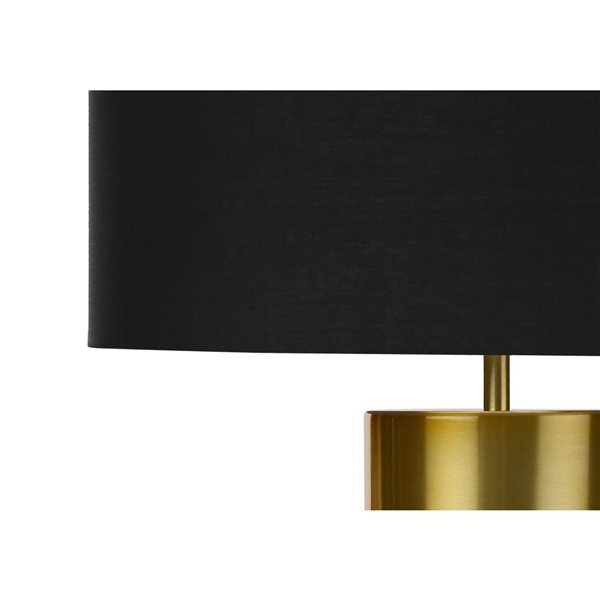 Lampe de table contemporaine 25 po Monarch Specialties béton avec abat-jour en tissu noir