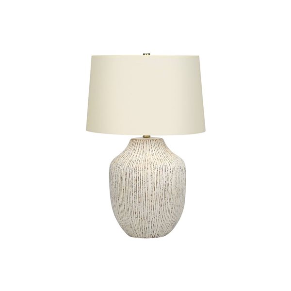 Monarch Specialties 26-in Cream Fabric Shade and Ceramic Transitional Table Lamp