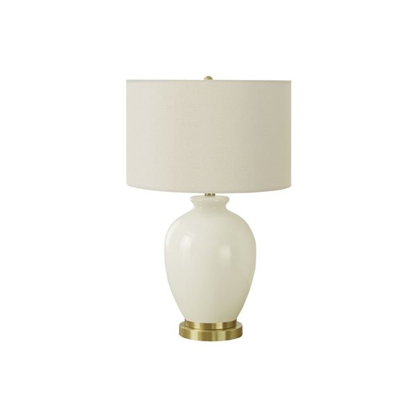 Monarch Specialties 26-in Cream Shade and Ceramic Transitional Table Lamp