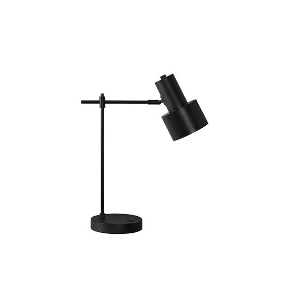 Lampe de table moderne Monarch Specialties noire 21 po avec port USB