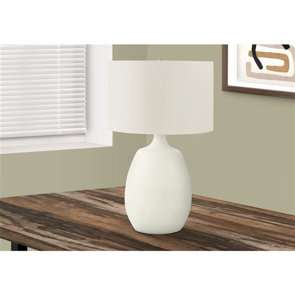 Monarch Specialties 26-in Cream Fabric Shade and Resin Contemporary Table Lamp