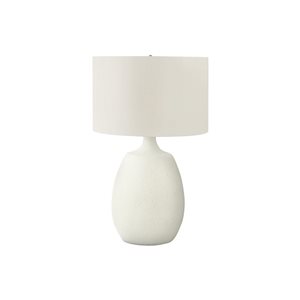 Monarch Specialties 26-in Cream Fabric Shade and Resin Contemporary Table Lamp