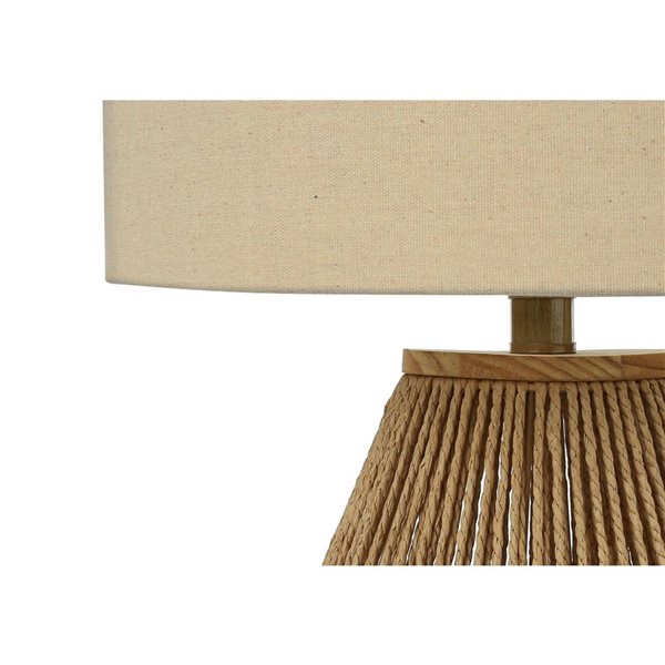 Monarch Specialties 22-in Beige Fabric Shade and Brown Rope Transitional Table Lamp