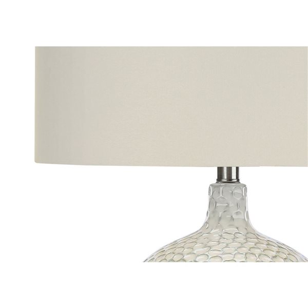 Monarch Specialties 28-in Cream Fabric Shade and Ceramic Contemporary Table Lamp