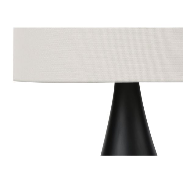 Monarch Specialties Set of 2 18-in Ivory Fabric Shade and Black Metal Base Contemporary Table Lamp