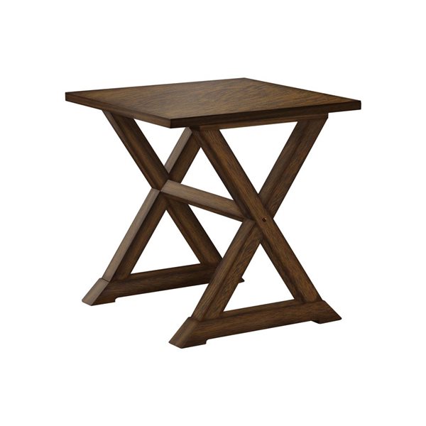 Monarch Specialties Brown Veneer Transitional Square End Table