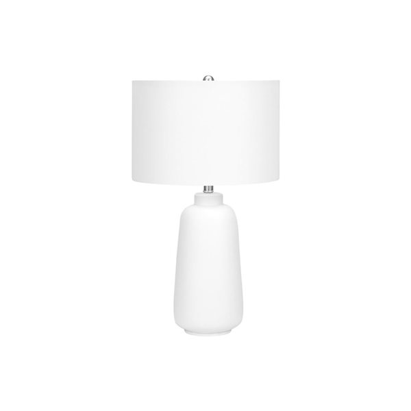 Monarch Specialties 26-in Cream Fabric Shade and Ceramic Modern Table Lamp