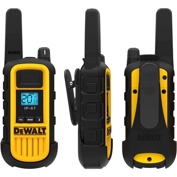 DEWALT DXFRS800BCH6-SV1 Heavy Duty Radios with Port Charger and Surveillance Headphones - 6/Pack