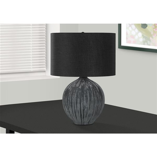 Monarch Specialties 23-in Black Shade and Ceramic Contemporary Table Lamp