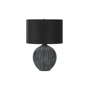 Lampe de table contemporaine de 23 po Monarch Specialties céramique avec abat-jour noir