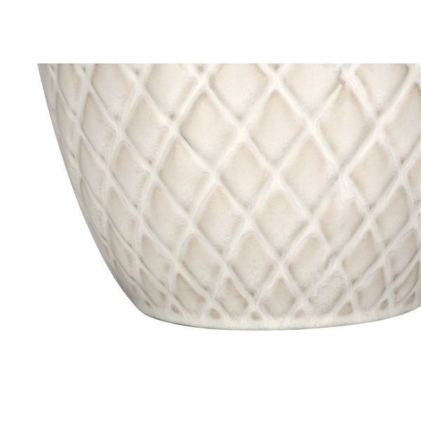 Monarch Specialties 25-in Cream Fabric Shade and Ceramic Transitional Table Lamp