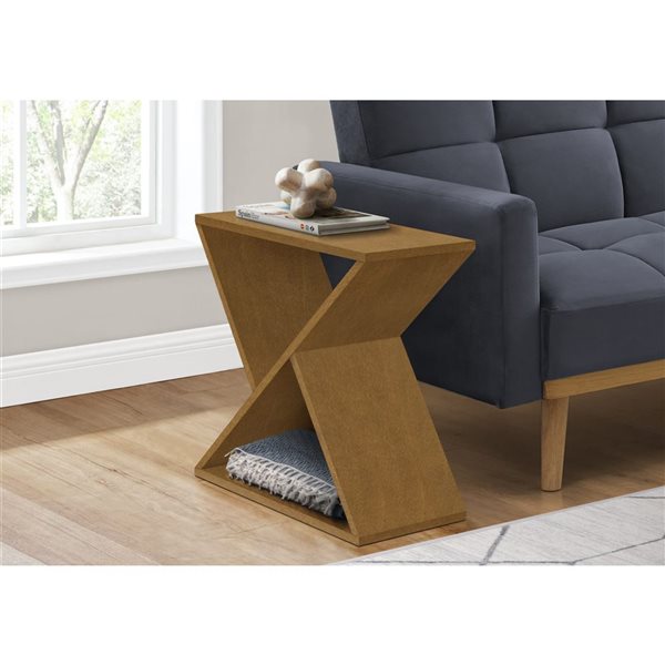 Monarch Specialties Brown Veneer Contemporary Narrow Living Room End Table