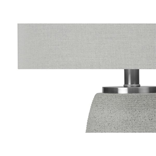 Monarch Specialties 25-in Gray Fabric Shade and Gray Ceramic Modern Table Lamp