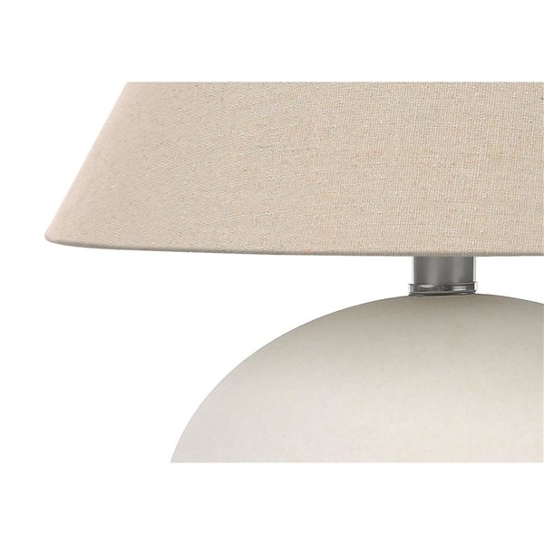 Monarch Specialties 16-in Cream Empire Shade and Ceramic Contemporary Table Lamp