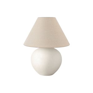 Lampe de table contemporaine 16 po Monarch Specialties céramique avec abat-jour en tissu crème