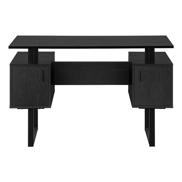 Monarch Specialties 48-in Black Laminate Contemporary Computer Desk w/ Storage Cabinet