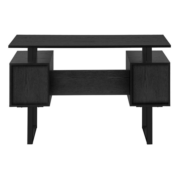 Monarch Specialties 48-in Black Laminate Contemporary Computer Desk w/ Storage Cabinet