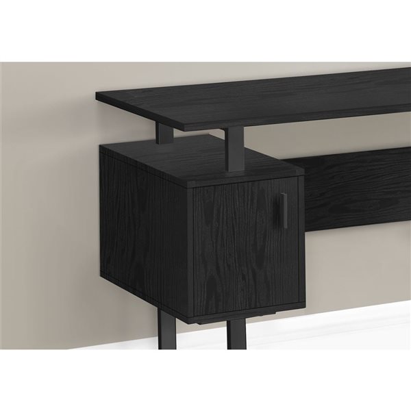 Monarch Specialties 48-in Black Laminate Contemporary Computer Desk w/ Storage Cabinet