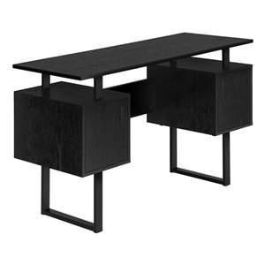 Monarch Specialties 48-in Black Laminate Contemporary Computer Desk w/ Storage Cabinet