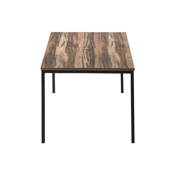 Monarch Specialties 3-Piece Brown Reclaimed Laminate Contemporary Coffee and End Table Set w/ Black Metal Frame