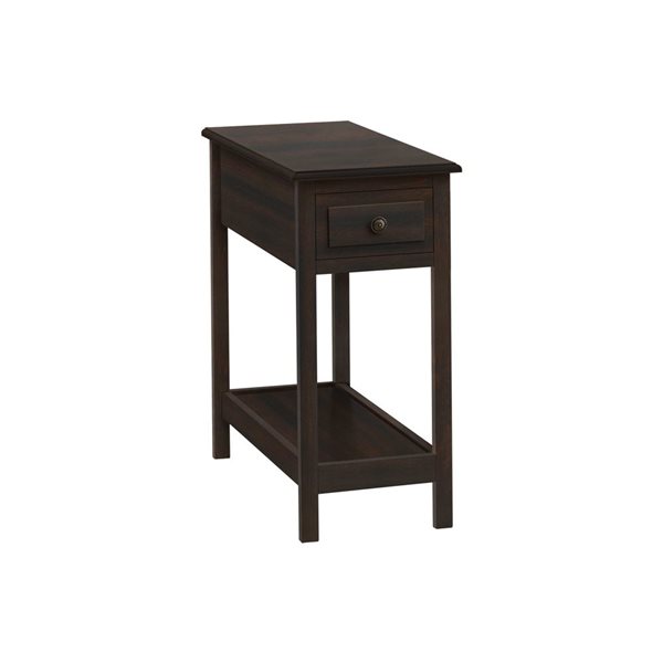 Monarch Specialties 2-Tier Brown Veneer Transitional End Table w/ Drawer