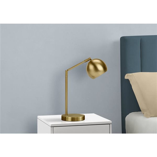 Monarch Specialties 19-in Gold Metal Contemporary Table Lamp