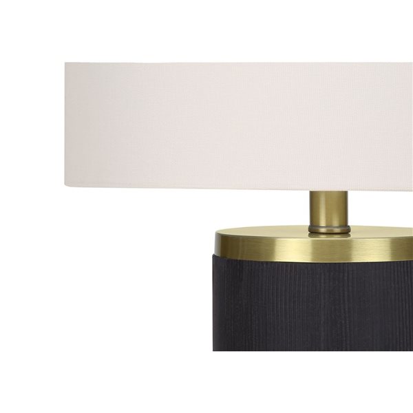 Monarch Specialties 24-in Cream Fabric Shade and Black Concrete Modern Table Lamp