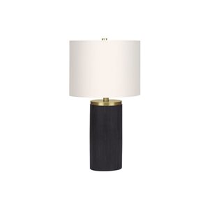 Lampe de table moderne 24 po Monarch Specialties béton noir avec abat-jour en tissu crème