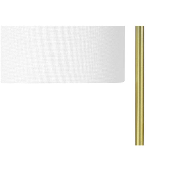 Monarch Specialties 20-in Ivory Fabric Shade and White Marble Contemporary Table Lamp