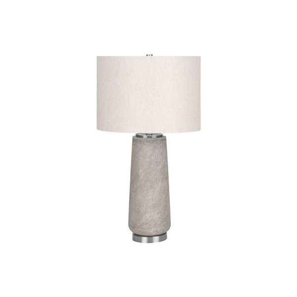 Monarch Specialties 29-in Ivory Fabric Shade and Gray Resin Modern Table Lamp