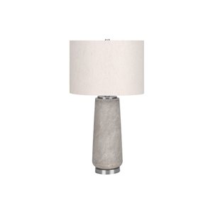 Monarch Specialties 29-in Ivory Fabric Shade and Gray Resin Modern Table Lamp