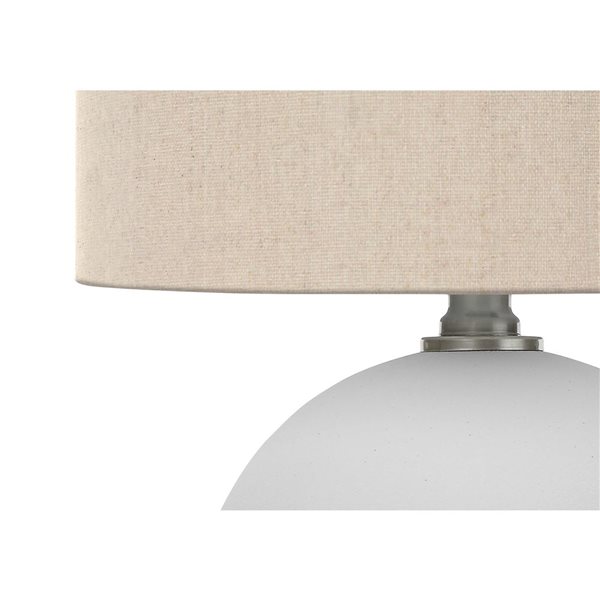 Monarch Specialties 16-in Cream Drum Shade and Ceramic Contemporary Table Lamp