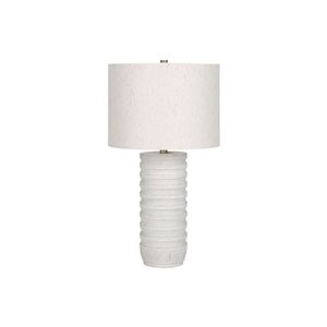 Monarch Specialties 24-in Ivory Fabric Shade and Cream Resin Base Transitional Table Lamp